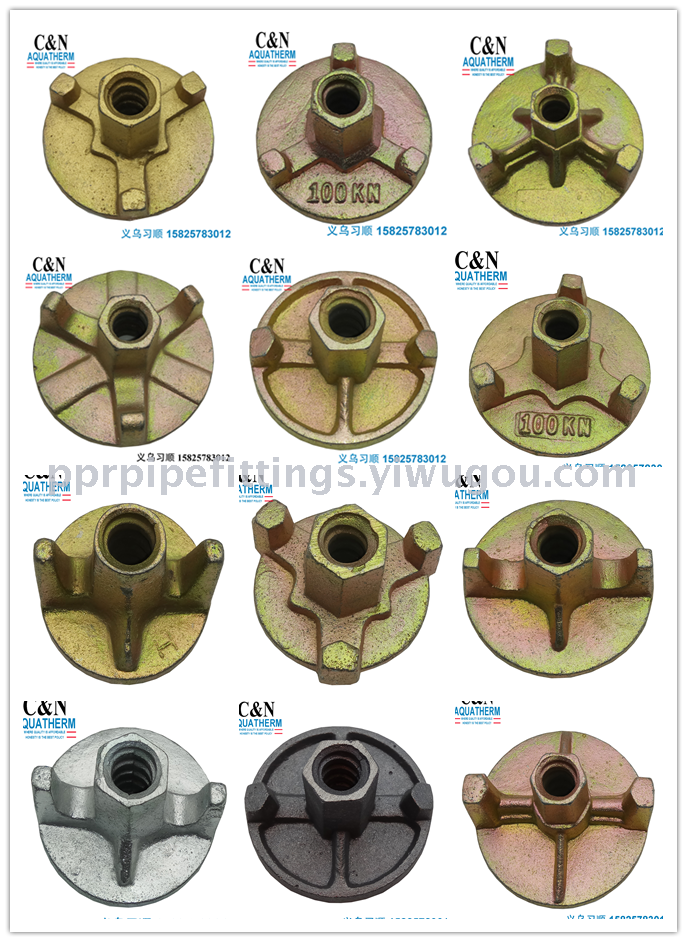 Wholesale construction parts through the wall of the double screw nut pair nut