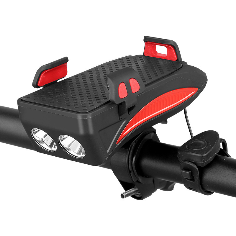 Light Mobile Phone Bracket Riding Headlight Horn Bicycle Mobile Phone Stand Car Light Charging Treasure Fixed Bracket