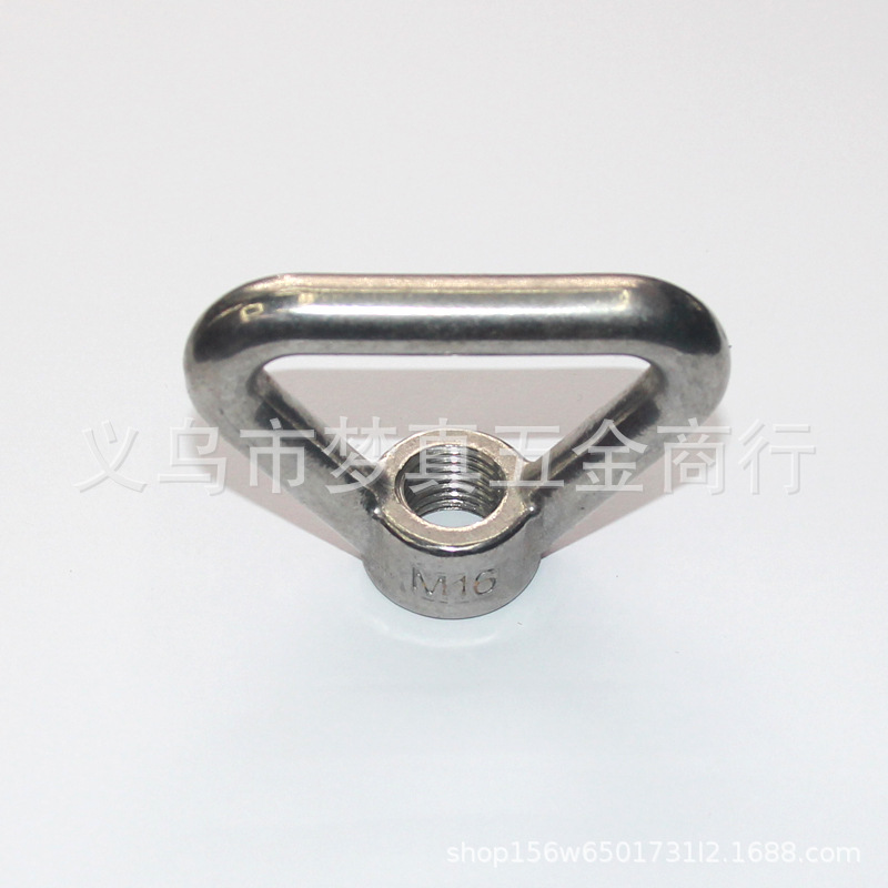 Stainless steel 304 ring nut triangular lifting ring nut Yiwu hardware rigging trapezoidal hand screw nut female M8M10