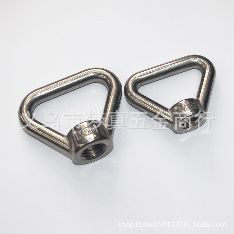 Stainless steel 304 ring nut triangular lifting ring nut Yiwu hardware rigging trapezoidal hand screw nut female M8M10