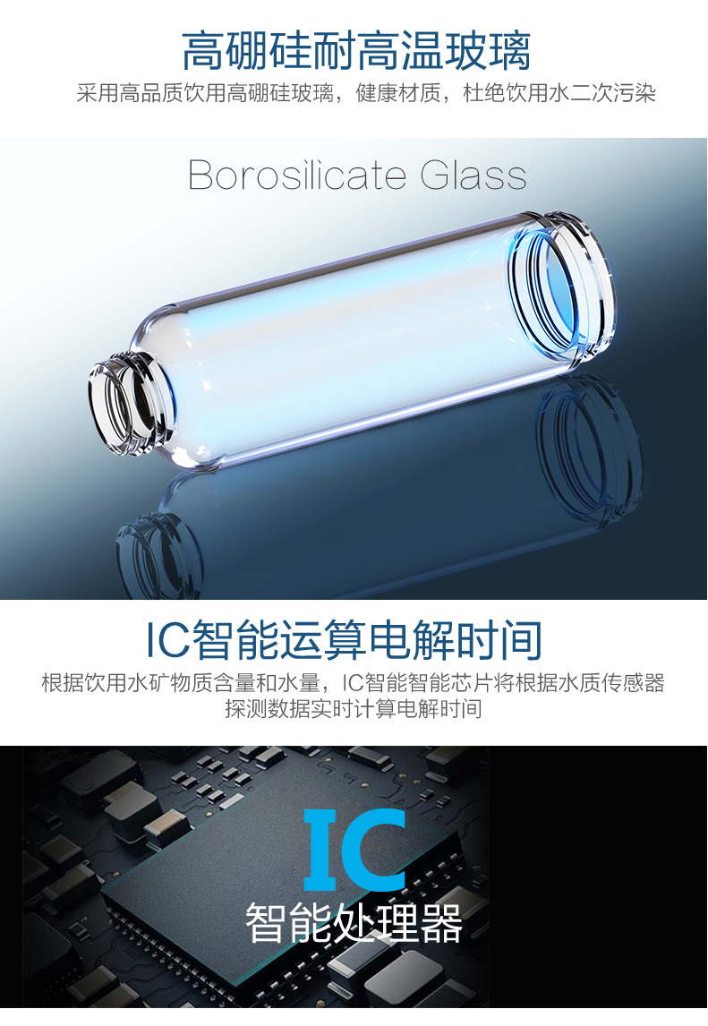 New Hydrogen-Rich Electrolytic Water Cup Japan Hydrogenrich Water Cup Negative Ion Generator Portable Smart Health Glass Water Cup