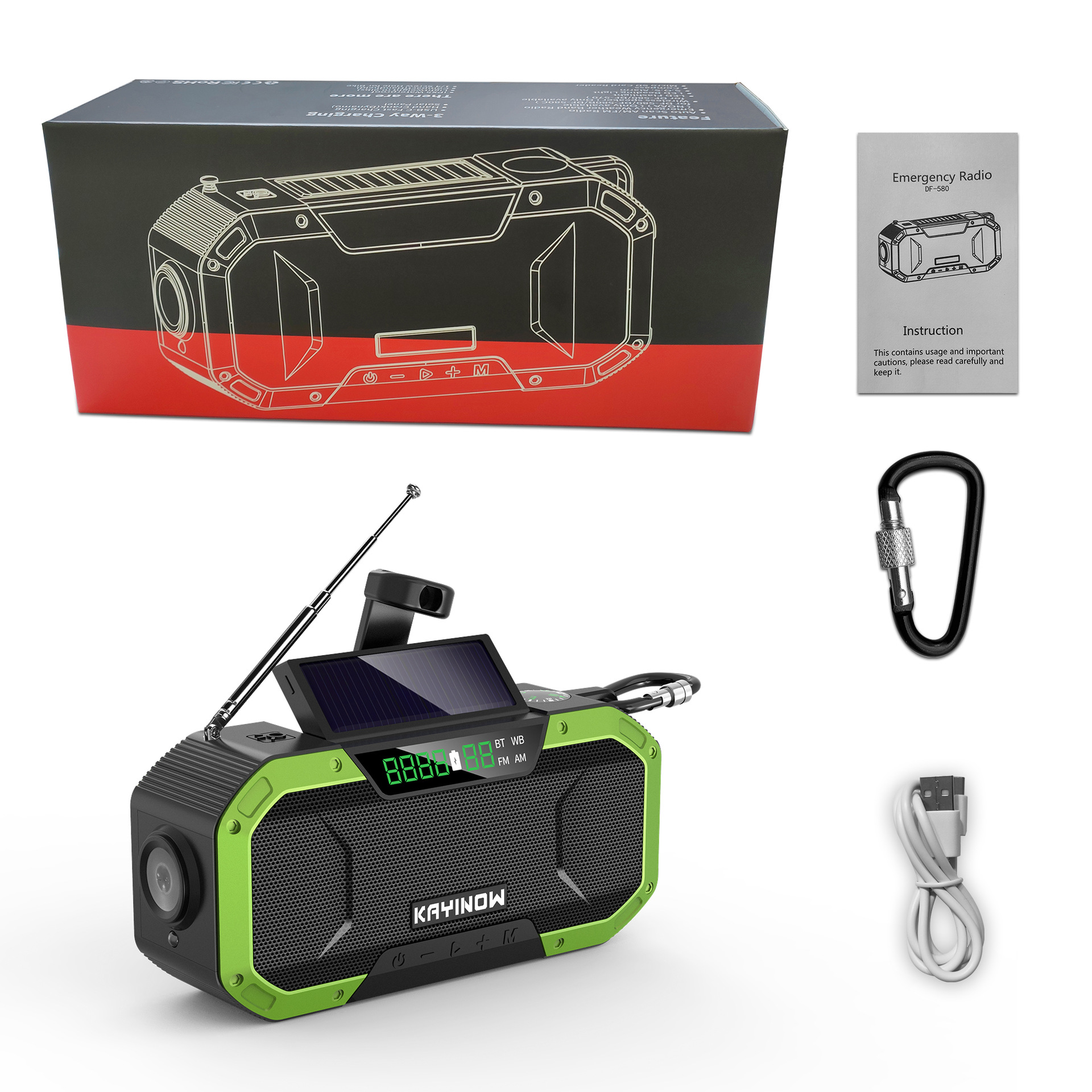 2020 New Solar Radio of Power Generator Outdoor Multi-Function Emergency Radio Bluetooth Speaker