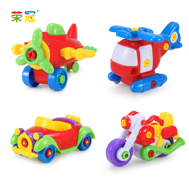 Educational Disassembly and Assembly Car Aircraft Plastic Building Blocks Infant Early Education DIY Screw Nut Assembly Children&#039;s Toys