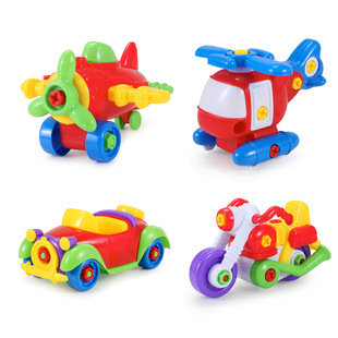 Educational Disassembly and Assembly Car Aircraft Plastic Building Blocks Infant Early Education DIY Screw Nut Assembly Children's Toys