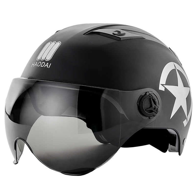 Summer Breathable Harley Electric Vehicle Helmet Universal Safety Anti-Collision Helmet Battery Car Helmet Factory Direct Sales