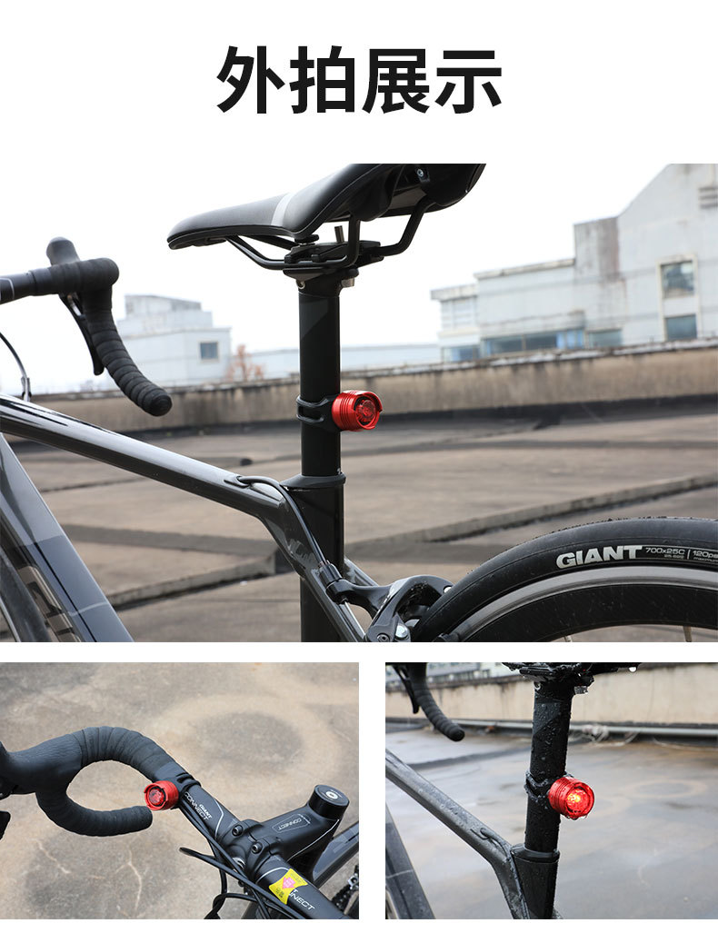 LED Aluminum Alloy Taillight Bright Ruby Light Safety Alarm Lamp Helmet Light Bicycle Frog Light Equipment
