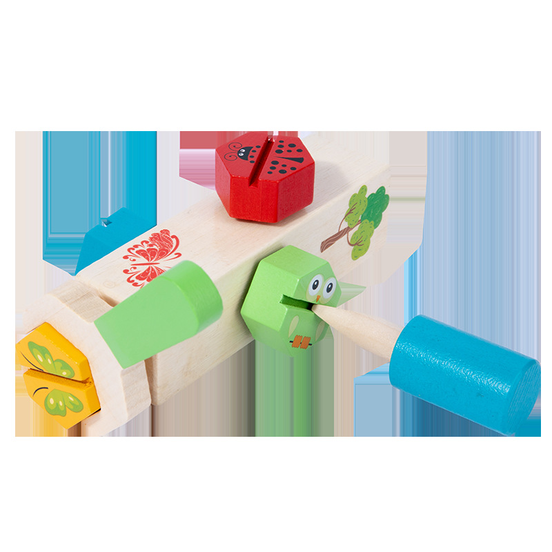 Baby Early Education 1-3 Years Old Children&#039;s Educational Desktop Building Blocks Screw Tightening Toys Nail Nut Shape Matching