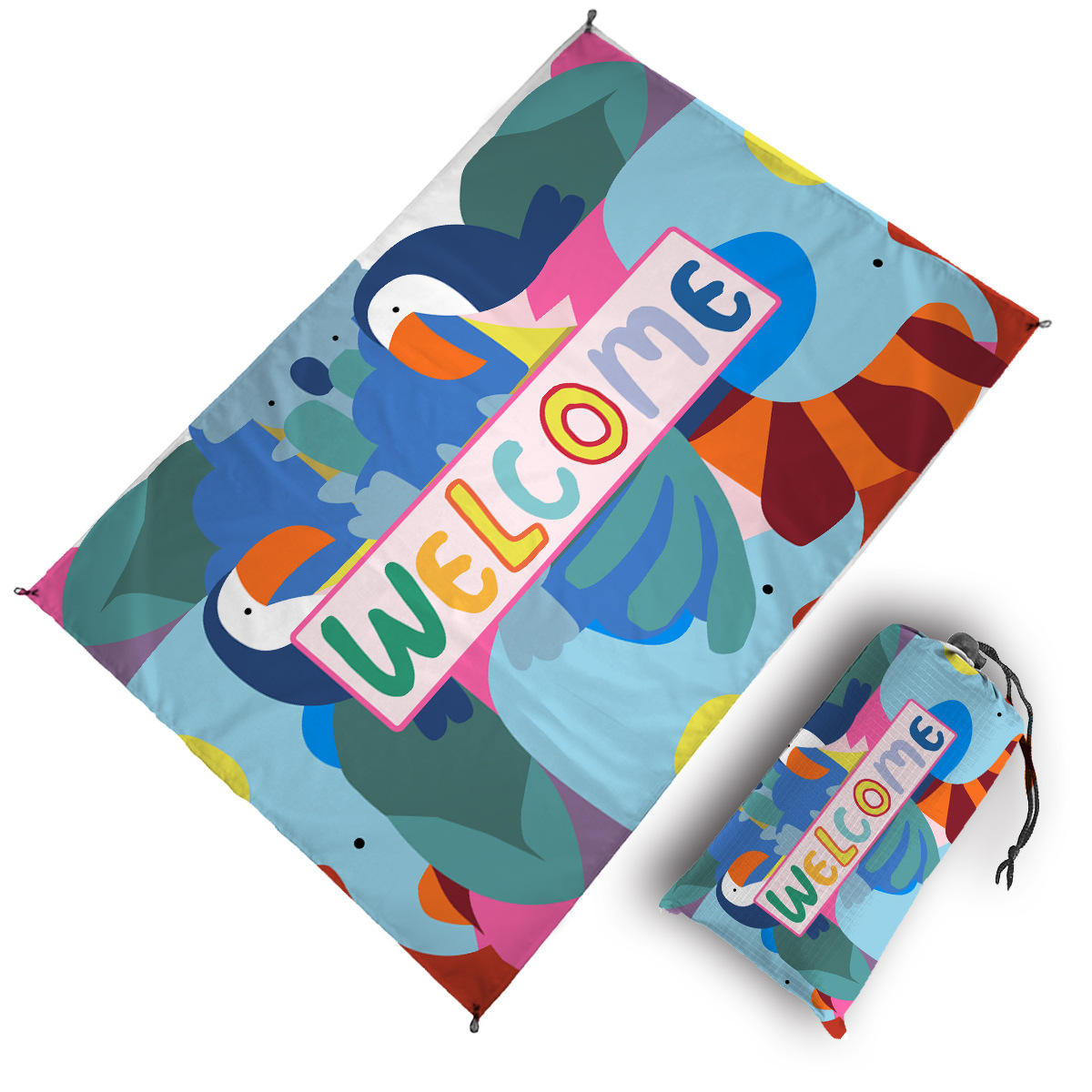 2021 New Beach Mat Outdoor Color Digital Printing Picnic Mat Beach Mat Waterproof Ground Cloth Support Customization