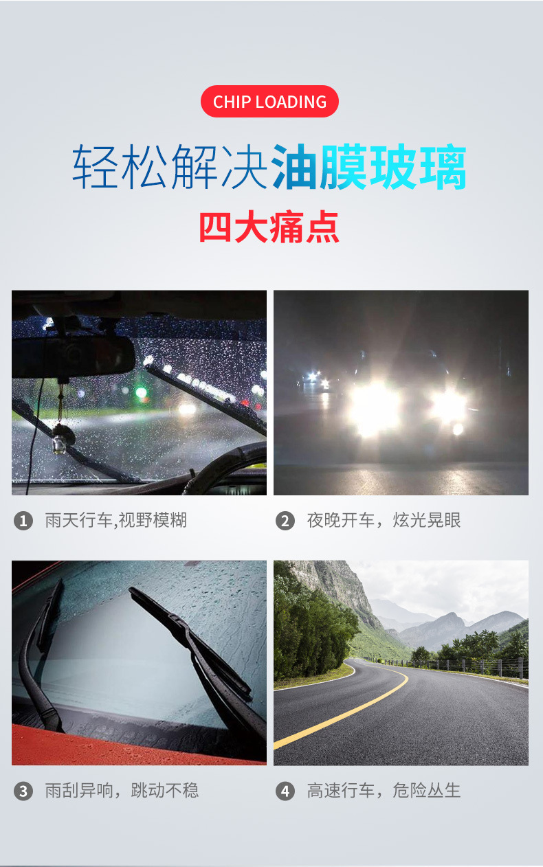 Oil Film Remover Front Windshield Glass Cleaning Oil-Removing Film Oil Film Cleaning Agent Rain Wiper Car Window Oil Removal