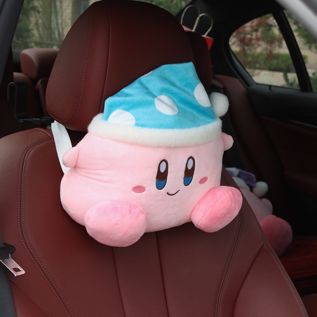 Girl Heart Cartoon Nightcap Cartoon Car Interior Seat Headrest Neck Pillow Back Cushion Lumbar Support Pillow Car Accessories Car Decoration Supplies