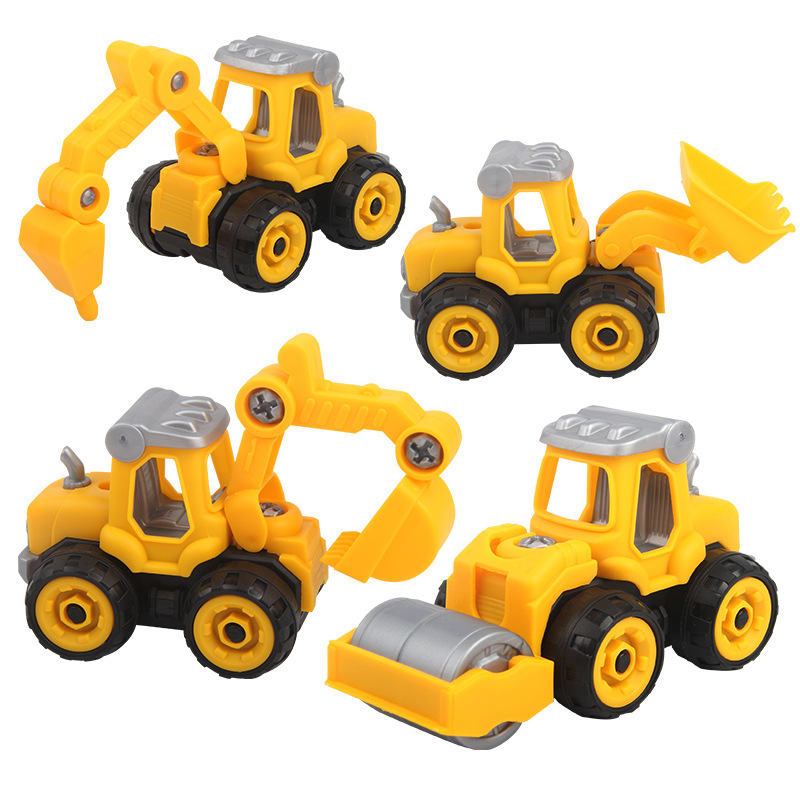 Children's Educational Screw Screwing Removable Engineering Vehicle Assembled Toys Excavator Set Baby Nut Disassembly
