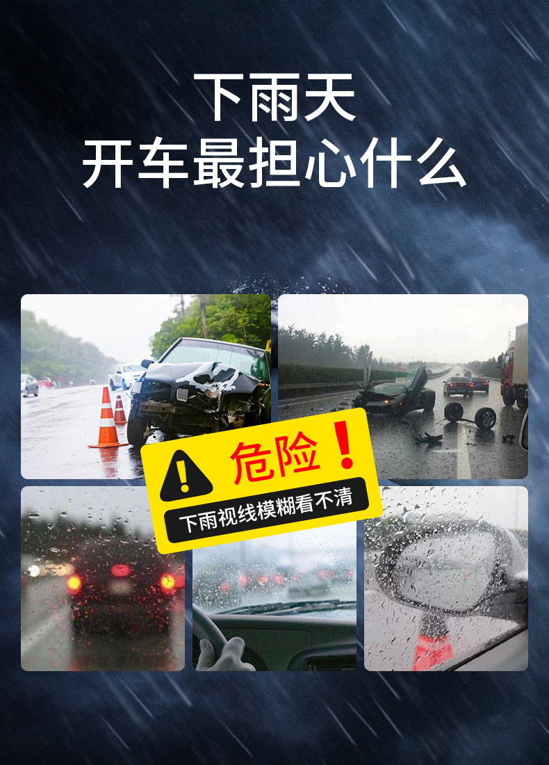 Glass Rain Repellent Cleaning Agent Wiper Car Windshield Glass Rainproof Cleaner Oil-Removing Film 100ml