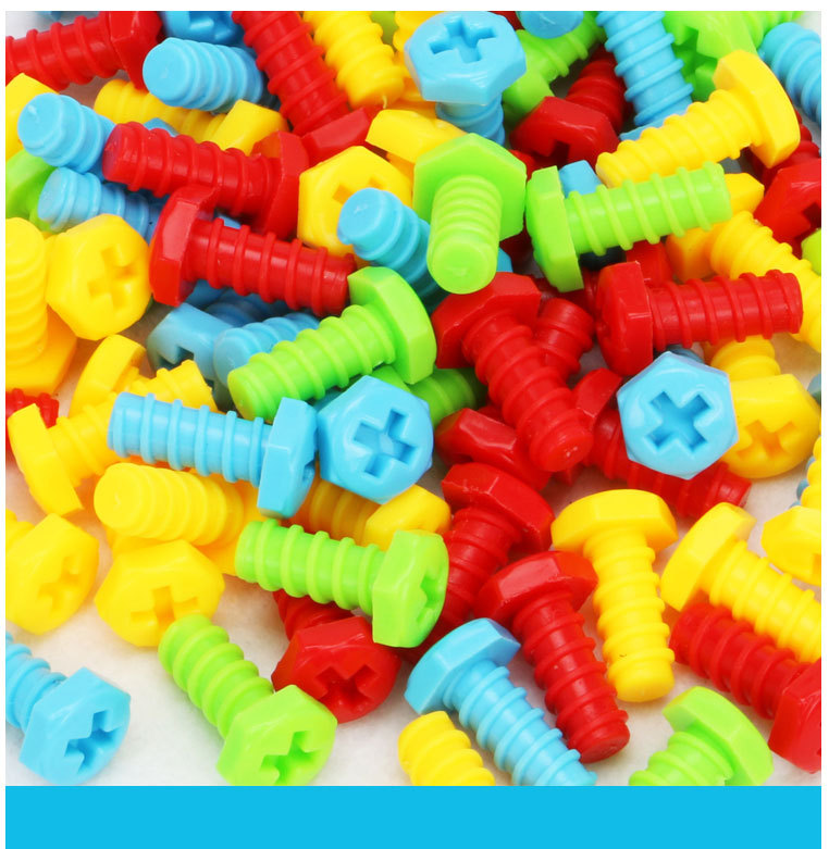 Children's Electric Drill Assembling Building Blocks Screw Toolbox Nut Assembly and Disassembly Educational Jigsaw Puzzle Cross-Border Hot Sale