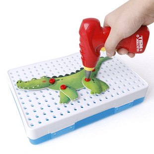 Children's Electric Drill Nut Disassembly Matching Combination 3D Puzzle Model Tool Table Hand Screw Educational Toys