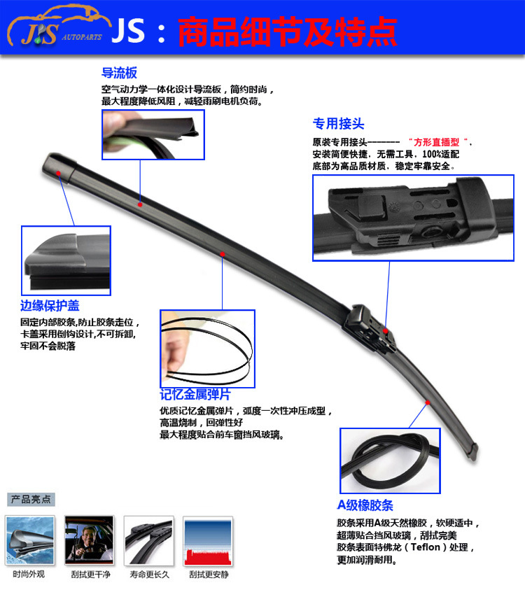 Front Windshield Wiper for Car for Changan Ford 15161718 Models Escort Escort Dedicated Boneless Wipers