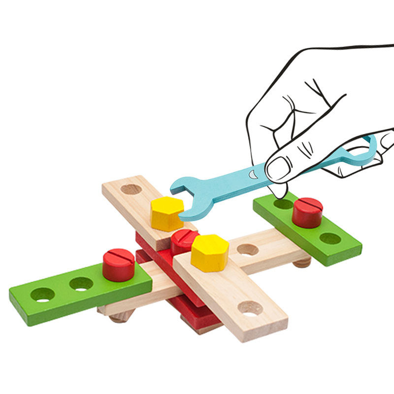 Wooden Multi-Functional Changeable Nut Disassembly Children Screw Nut Combination Toddler Educational Assembled Toys