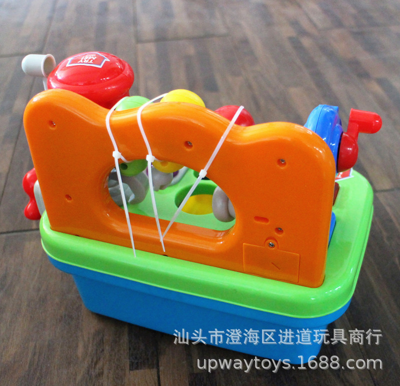 Play House Toy Children's Multi-Function Tool Table with Sound Light Interactive Nut Screw Drill Building Blocks