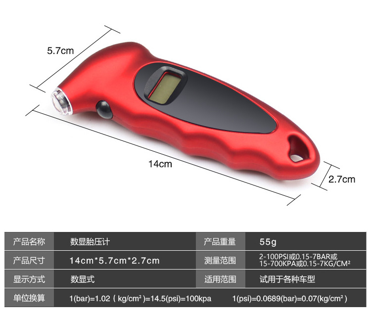 Tire Pressure Gauge Tire Pressure Monitoring with Light Digital Display Tire Pressure Gauge Car Tire Pressure Gauge