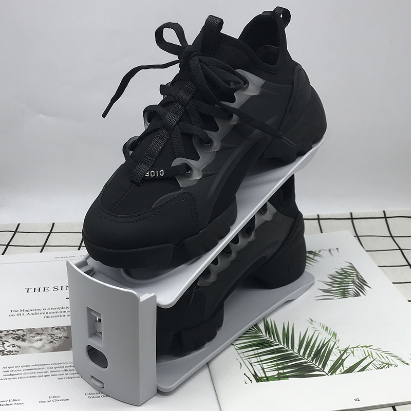  Plastic Double-Layer Integrated Shoe Support Adjustable Removable Shoe Rack Shoe Cabinet Finishing