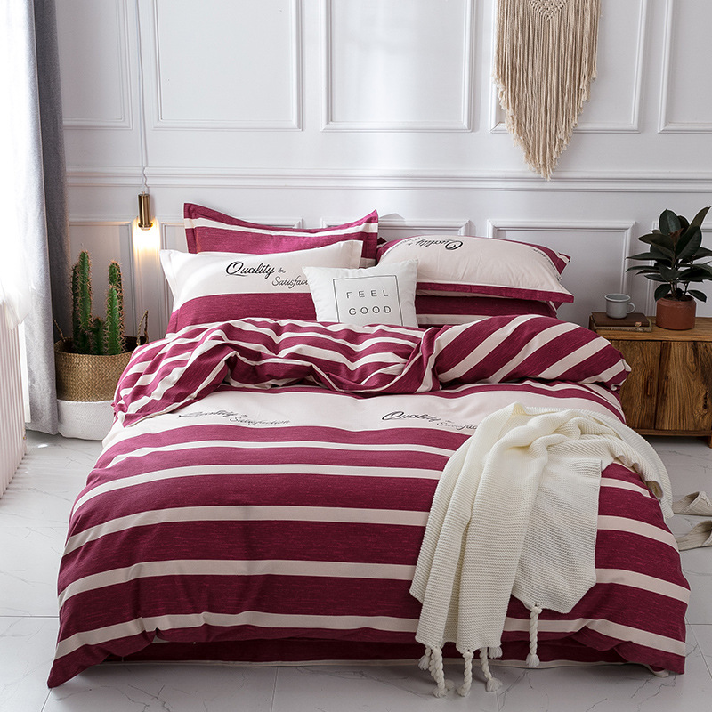 Autumn and Winter New Cotton Active Sanded Fabric Four-Piece Set Winter Warm Cotton Four-Piece Set Support Gift Factory Direct Sales
