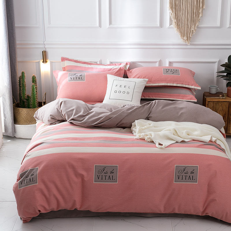 Autumn and Winter New Cotton Active Sanded Fabric Four-Piece Set Winter Warm Cotton Four-Piece Set Support Gift Factory Direct Sales
