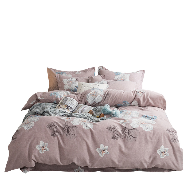 Autumn and Winter New Cotton Active Sanded Fabric Four-Piece Set Winter Warm Cotton Four-Piece Set Support Gift Factory Direct Sales