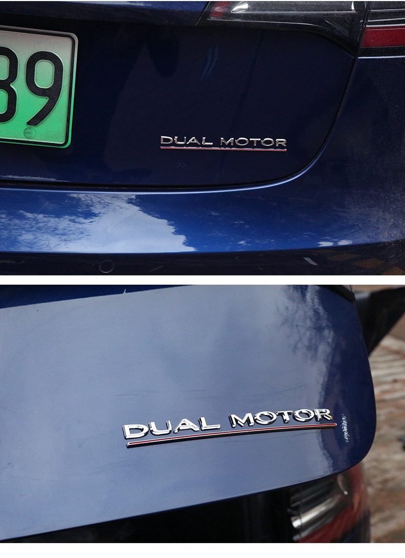 For Tesla Tesla Model3y High Performance Tail Tag DUAL MOTOR Car Badge Modification Accessory