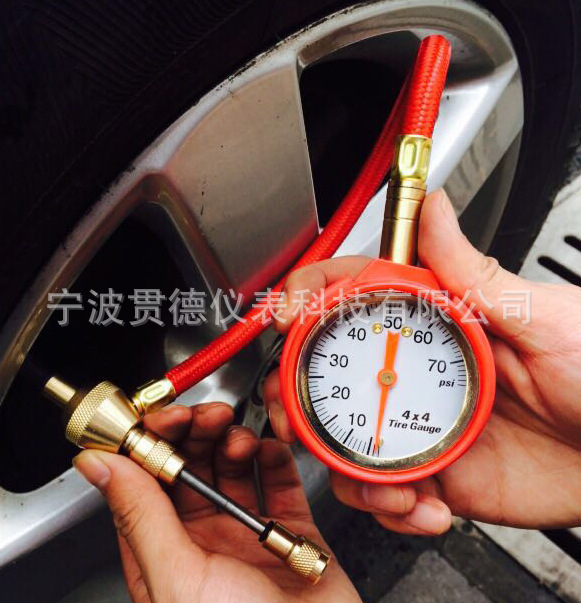 Tire Pressure Gauge with Leather Tube Mechanical Tire Pressure Gauge Tire Pressure Detection with Decompression