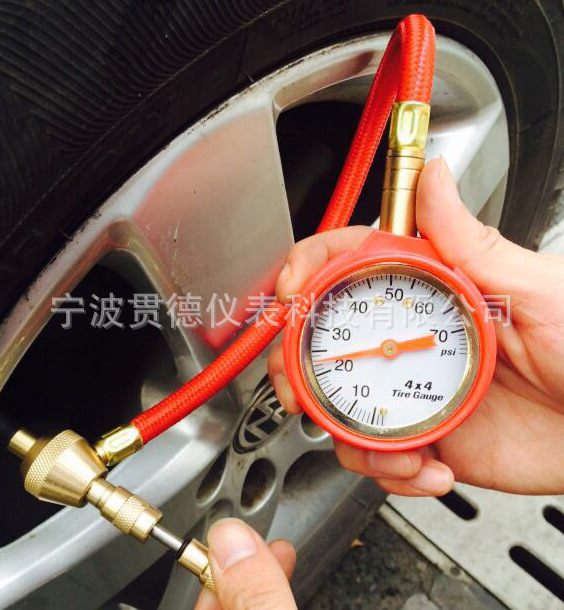 Tire Pressure Gauge with Leather Tube Mechanical Tire Pressure Gauge Tire Pressure Detection with Decompression