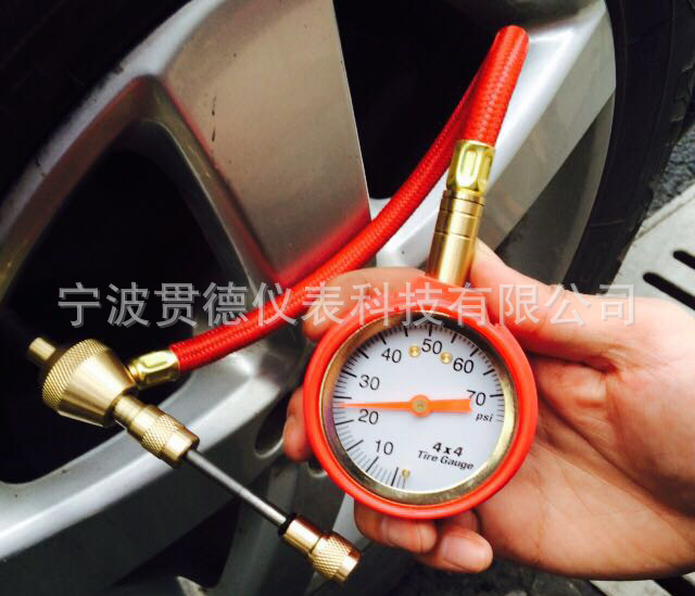 Tire Pressure Gauge with Leather Tube Mechanical Tire Pressure Gauge Tire Pressure Detection with Decompression