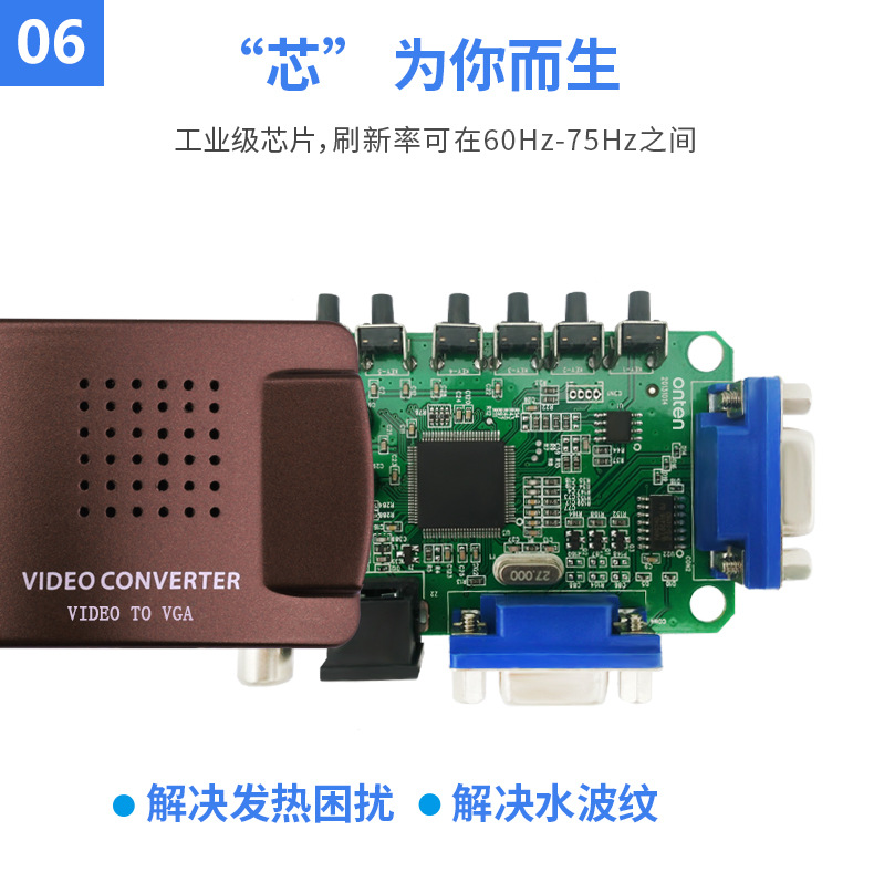 Oten AV to VGA converter box S terminal video TV to computer monitor TV converter box