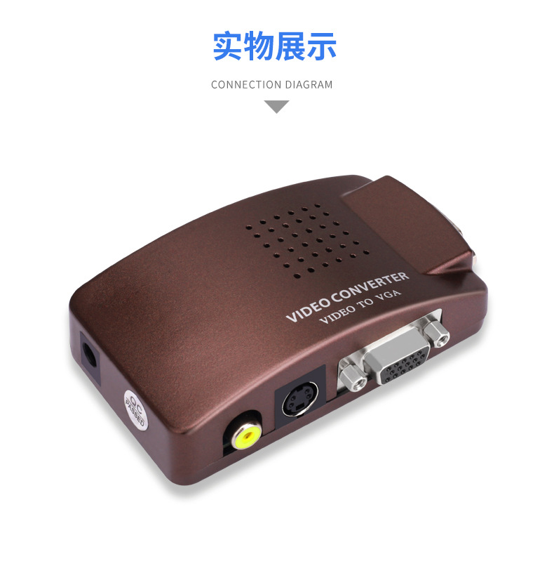 Oten AV to VGA converter box S terminal video TV to computer monitor TV converter box