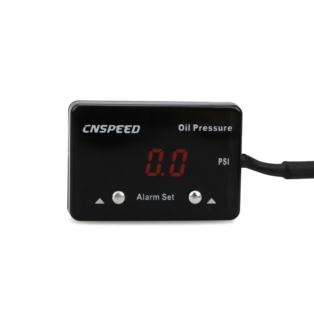 Oil Pressure Thermometer 12V Universal Racing Car Oil Pressure Gauge 0~8Bar Digital Display Red LightBlue Light Meter