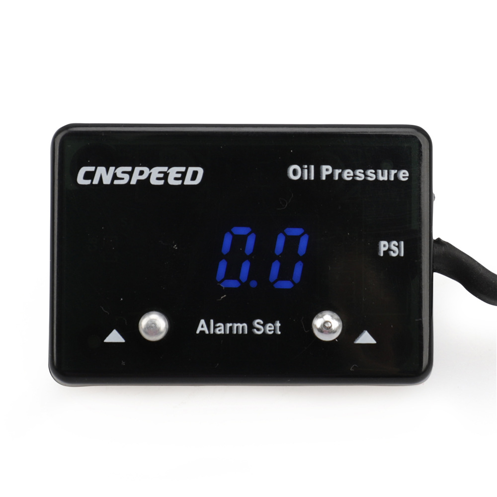 Oil Pressure Thermometer 12V Universal Racing Car Oil Pressure Gauge 0~8Bar Digital Display Red LightBlue Light Meter