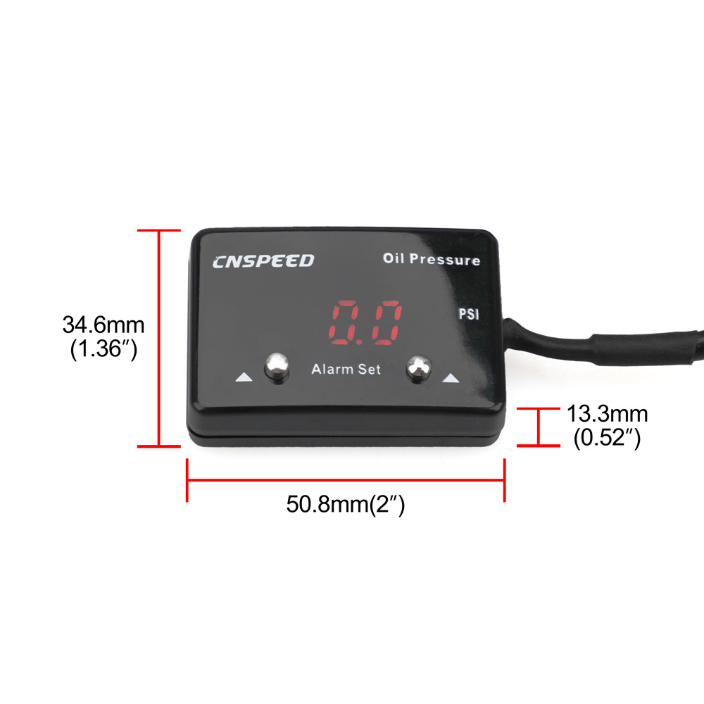 Oil Pressure Thermometer 12V Universal Racing Car Oil Pressure Gauge 0~8Bar Digital Display Red LightBlue Light Meter