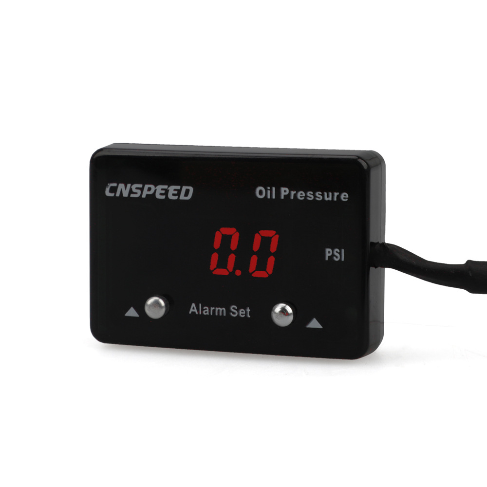 Oil Pressure Thermometer 12V Universal Racing Car Oil Pressure Gauge 0~8Bar Digital Display Red LightBlue Light Meter