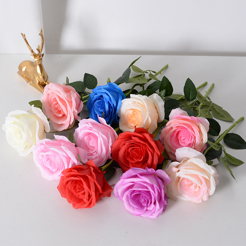 Internet Celebrity Bounce Ball Rose Bouquet Night Market Stall Qixi Festival Valentine &#039;S Day Short Support Thick Pen Artificial Rose