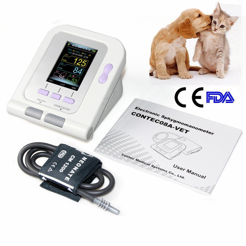 Veterinary Blood Pressure Gauge Animal Pressure Measurement Dogs and Cats Pet Sphygmomanometer Cuff Blood Oxygen Tongue Clip Probe Measurement