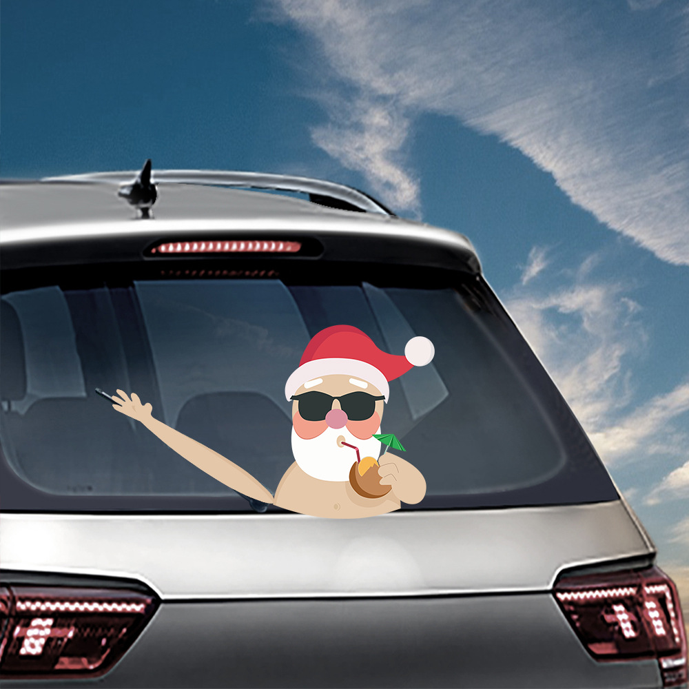 Santa Claus Wiper Sticker Santa Claus Sticker Windshield Wiper for Car Sticker Christmas Wiper Sticker
