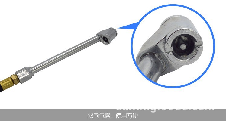 Tire Pressure Gun with Ruler Metal Brass Two-Way Air Nozzle Filling Gauge Digital Display Tire Pressure Gauge Extension Tube