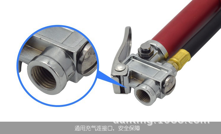 Tire Pressure Gun with Ruler Metal Brass Two-Way Air Nozzle Filling Gauge Digital Display Tire Pressure Gauge Extension Tube