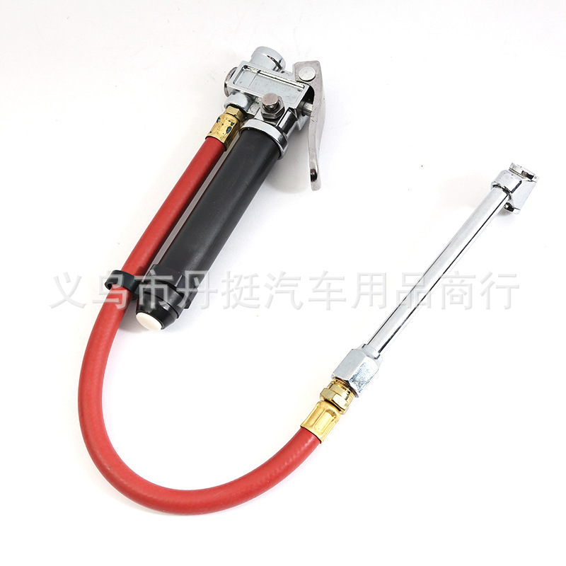 Tire Pressure Gun with Ruler Metal Brass Two-Way Air Nozzle Filling Gauge Digital Display Tire Pressure Gauge Extension Tube