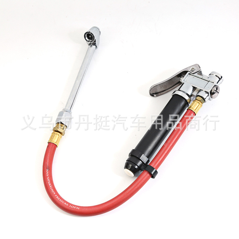 Tire Pressure Gun with Ruler Metal Brass Two-Way Air Nozzle Filling Gauge Digital Display Tire Pressure Gauge Extension Tube