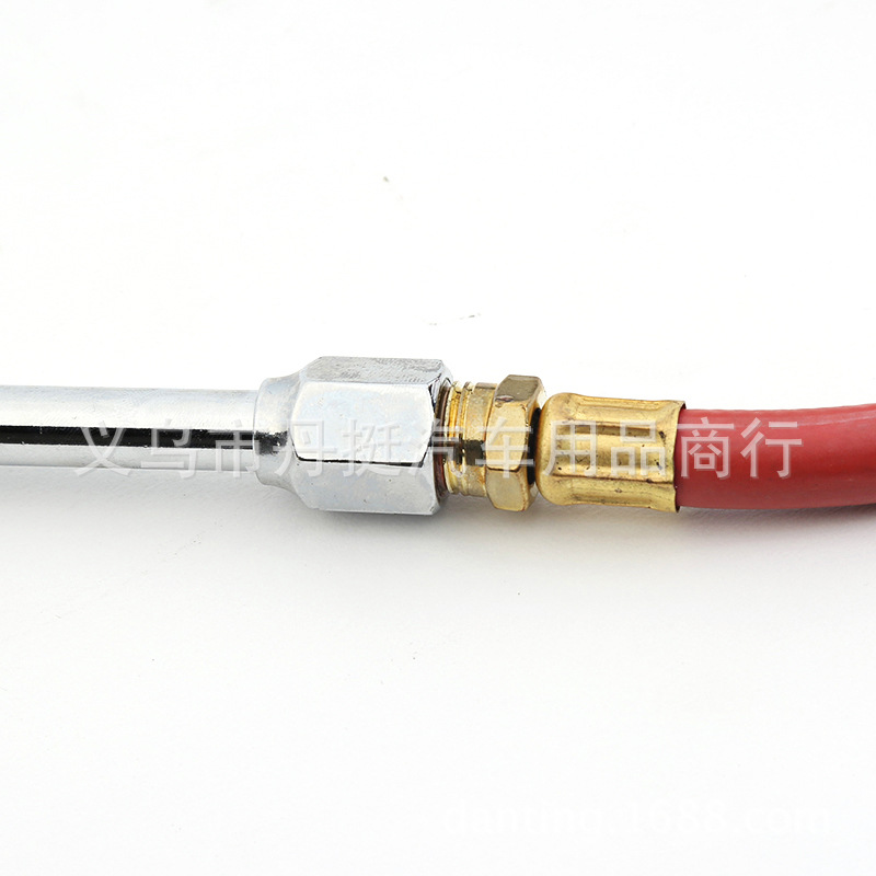 Tire Pressure Gun with Ruler Metal Brass Two-Way Air Nozzle Filling Gauge Digital Display Tire Pressure Gauge Extension Tube