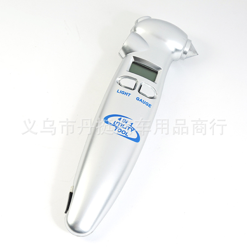 Digital Display Tire Pressure Gauge Multifunctional Tire Pressure Gauge Silver 4-in-1 Tire Pressure Gauge Accurate High Quality Pressure Gauge