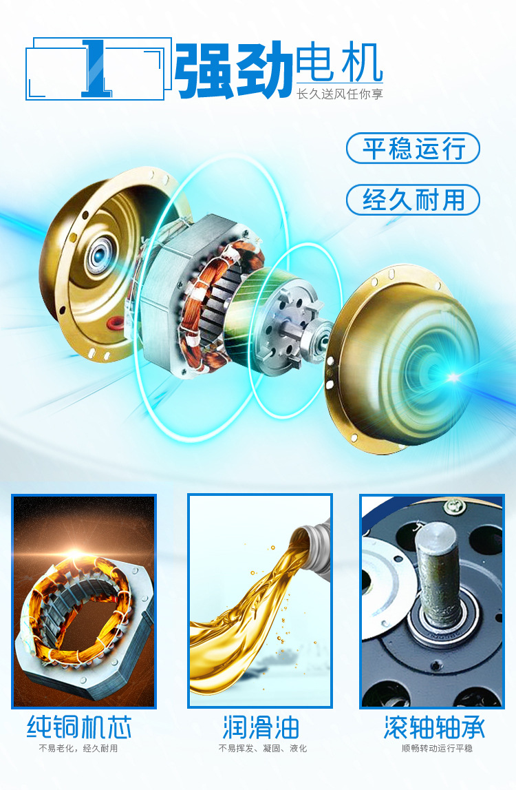 Industrial Fan Floor Fan Workshop Large Strong Electric Fan Pure Copper Motor Shaking Head Vertical Industrial Fan