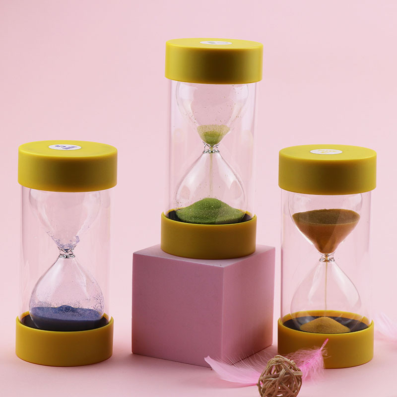 Support 3/5/10/30 Minutes Children&#039;s Toy Timer Creative Decoration round Cover Plastic Hourglass