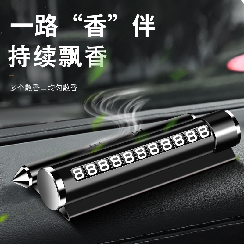 Car Multifunction Hidden Temporary Parking Sign Window Breaking Machine Car Creative New Metal Cellphone Holder