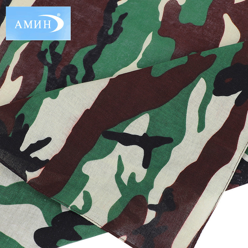 Cotton Camouflage Printed Scarf Pure Cotton Hip Hop Trend Square Scarf Outdoor Riding Sun Mask Support Customization