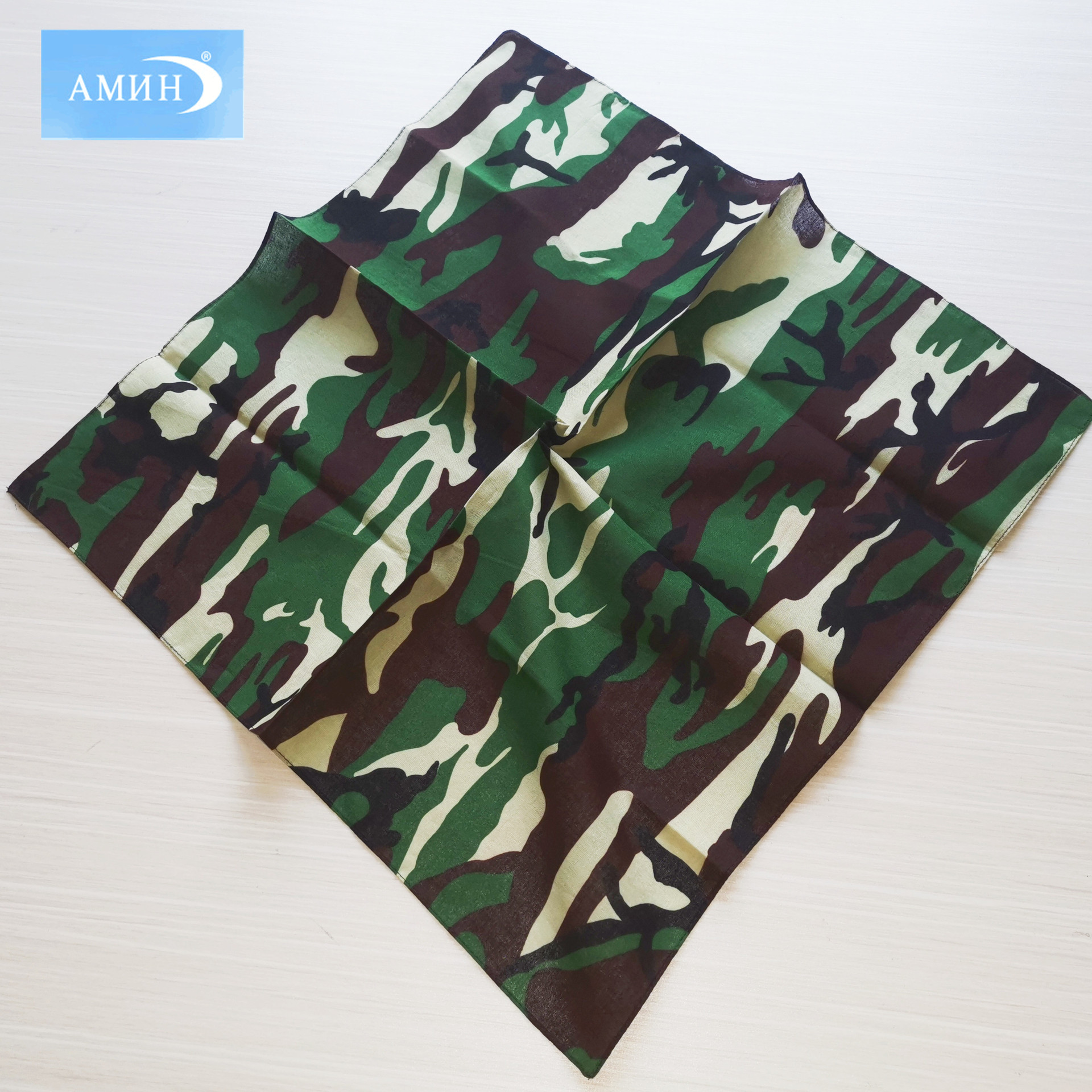 Cotton Camouflage Printed Scarf Pure Cotton Hip Hop Trend Square Scarf Outdoor Riding Sun Mask Support Customization